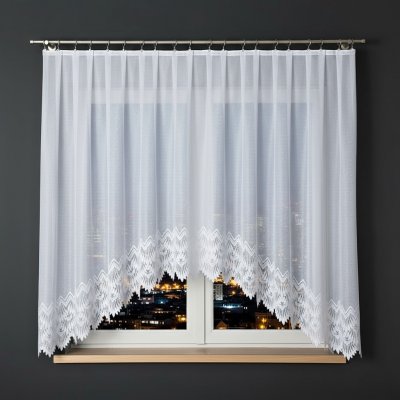 Dekorační oblouková krátká záclona na žabky FELICJA 160 bílá 350x160 cm MyBestHome – Hledejceny.cz