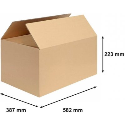 Obaly KREDO Lepenková Krabice kartonová 582 x 387 x 223 mm 5VVL / čtvrt palety – Zboží Živě