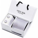 Kravata Colorful manžetové knoflíčky kapesníček bílá – Zboží Dáma