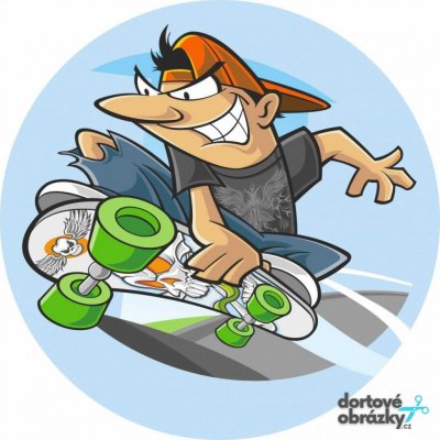 Jedlý tisk SKATEBOARD ● materiál: JEDLÝ PAPÍR Ⓜ️, ● velikost: kruh 12 cm - PROMO akce bez cupcakes ☝ – Zboží Mobilmania