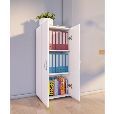 VCM Kancelářská skříň Ulas 3-komorová, bílá – Hledejceny.cz