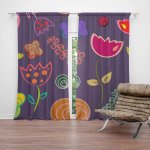 Sablio Závěs Nakreslené květiny: 2ks 140x250cm – Hledejceny.cz