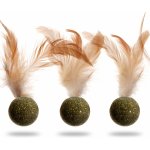 JK Animals kulička s pírkem ze šanty kočičí 12 ks / 3 cm – Zboží Dáma