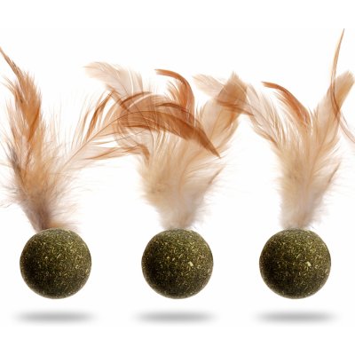 JK Animals kulička s pírkem ze šanty kočičí 12 ks / 3 cm – Zboží Dáma
