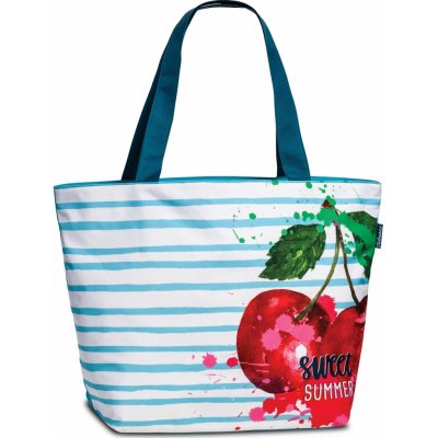 Fabrizio plážová taška přes rameno 31l Sweet Summer 50407-4600 světle modrá s třešněmi – Zboží Mobilmania