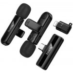 Bezdrátový mikrofon Hoco L20A s dvojitým konektorem Lightning / USB C, černý – Zboží Živě