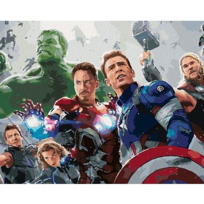 Diamondi Diamantové malování AVENGERS DO BOJE 40 x 50 cm vypnuté plátno na rám