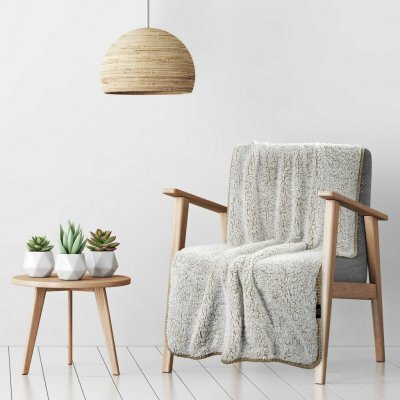 Mybesthome Přehoz na křeslo sedačku SHEEP béžová 70 x 160 cm – Hledejceny.cz