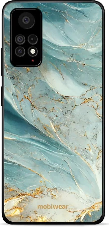 Pouzdro Mobiwear Glossy Xiaomi Redmi Note 11 Pro 5G - G022G Zelenkavý a zlatavý mramor