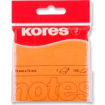 Kores samolepicí bloček neon oranžový 75 x 75 mm, 100 listů – Zbozi.Blesk.cz
