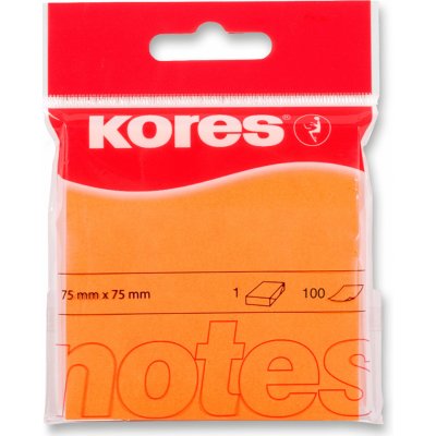 Kores samolepicí bloček neon oranžový 75 x 75 mm, 100 listů – Zbozi.Blesk.cz