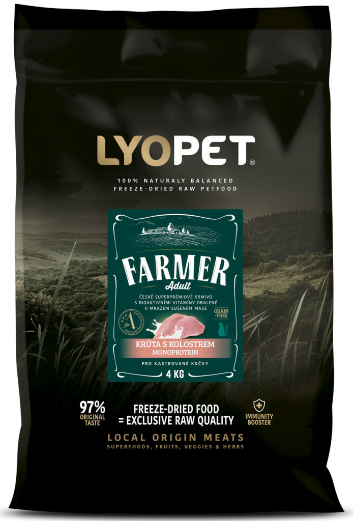 Lyopet Kvalitní bezobilné granule pro kočky Losos sardinka a kolostrum PRO KASTROVANÉ KOČKY 1,5 kg