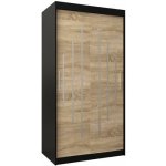 DobreSny York s posuvnými dveřmi 100 x 200 cm dub sonoma / černá – Zbozi.Blesk.cz
