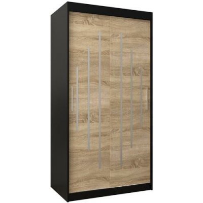 DobreSny York s posuvnými dveřmi 100 x 200 cm dub sonoma / černá – Zbozi.Blesk.cz