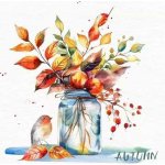 ti-flair Ubrousek 33x33cm Kytice v kbelíku – Zboží Dáma