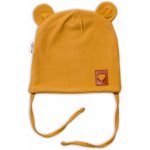 Baby Nellys Bavlněná dvouvrstvá čepice s oušky na zavazování FOX šedý melírek – Hledejceny.cz