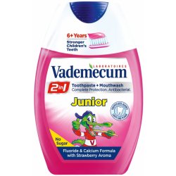 Vademecum 2v1 Junior kombinace zubní pasty a ÚV Jahoda 75 ml