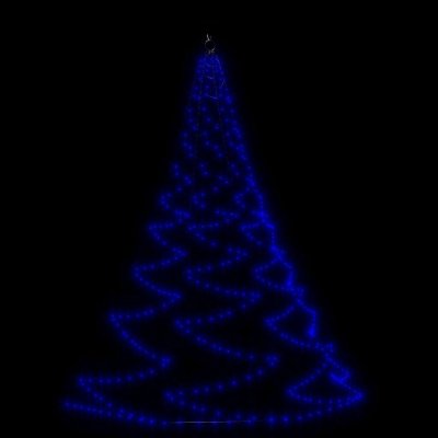 vidaXL Vánoční stromek na zeď s kovovými háčky 260 LED modrý 3 m – Zboží Mobilmania