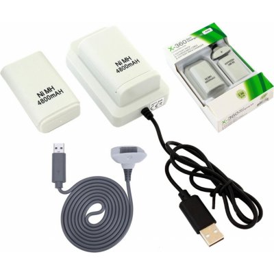 APT KX7B 2x XBOX 360 Baterie USB kabel, bílá – Zboží Živě