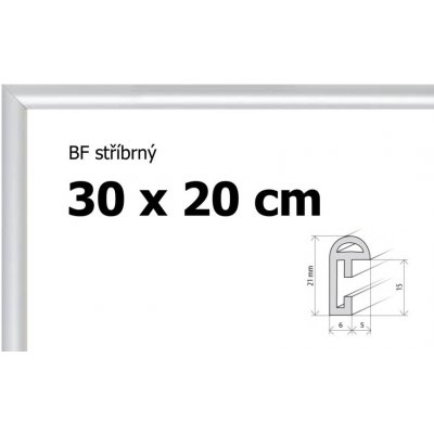 BFHM Plastový rám 30x20cm stříbrný – Zboží Mobilmania