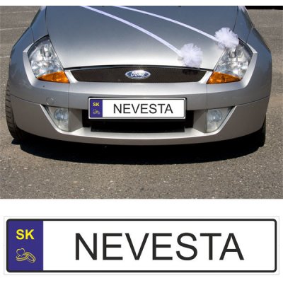Svadobné ŠPZ s textom - BLUELINE - Nevesta – Sleviste.cz