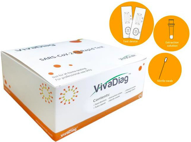VivaChek Biotech Hangzhou ViVaDiag PRO SARS-CoV-2 Ag Rapid Test 25 ks