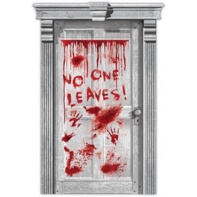 Krvavý plakát "No one leaves" – Sleviste.cz