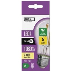 Emos Lighting LED žárovka Filament A60 E27 5 W 75 W 1 060 lm teplá bílá