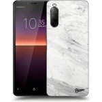 Pouzdro Picasee silikonové Sony Xperia 10 II - bílé marble černé – Zbozi.Blesk.cz