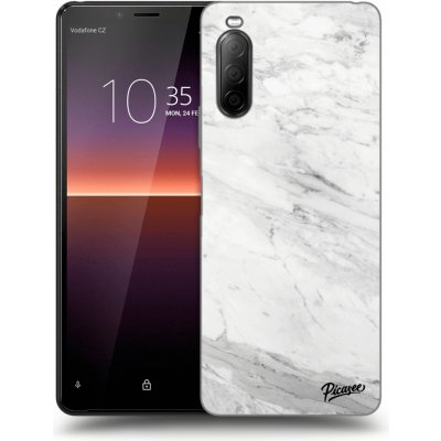 Pouzdro Picasee silikonové Sony Xperia 10 II - bílé marble černé – Sleviste.cz