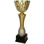 Kovový pohár Zlato-stříbrný Výška: 28 cm Průměr: 10 cm – Zboží Dáma