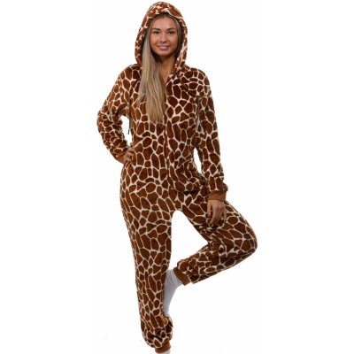 1Z1516 overal s kapucí zvířecí vzor hnědý – Hledejceny.cz
