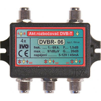 Ivo DVBR-06 aktivní rozbočovač 4x výstup"F" 20dB zisk – Zboží Mobilmania