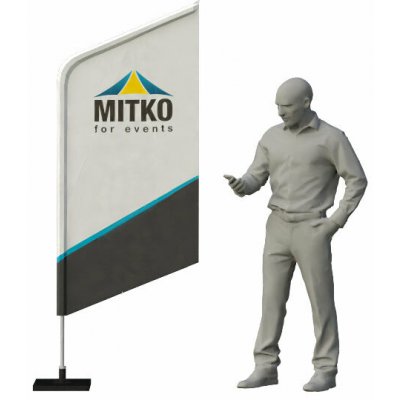 MITKO Reklamní vlajka Hussar S (80x183 cm) s hliníkovým stožárem – Zkosené – Hřeb s ocelovým rotátorem ⌀ 20 mm – Hledejceny.cz