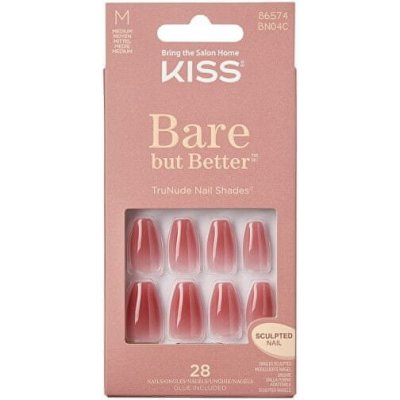 Kiss gelové nehty Bare But Better Nails Nude Nude 28 ks