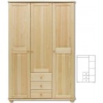 Nábytek z lesa Šatní skříň Country 3+3P SF101 masiv borovice 125 x 190 x 60 cm – Sleviste.cz
