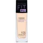 Maybelline Fit Me! Luminous + Smooth SPF18 Foundation 105 Natural Ivory tekutý make-up pro sjednocenou a rozjasněnou pleť 30 ml – Sleviste.cz
