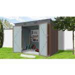 Riwall PRO RMSP 6x8 2,4 x 1,8 m s pultovou střechou hnědý – Zboží Mobilmania