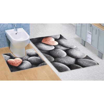 Bellatex 3D tisk sada tmavé kameny sada 60 x 100 , 60x50 cm WC – Zboží Dáma