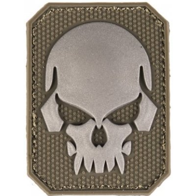 Nášivka gumová 3D: Lebka malá olivová – Zboží Dáma