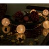 Vánoční osvětlení Nexos LED světelná dekorace háčkované koule 10 LED teple bílé