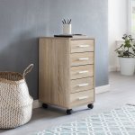 Finebuy Kontejner na kolečkách 33 x 63 x 38 cm Dřevěná zásuvková skříňka – Zboží Mobilmania