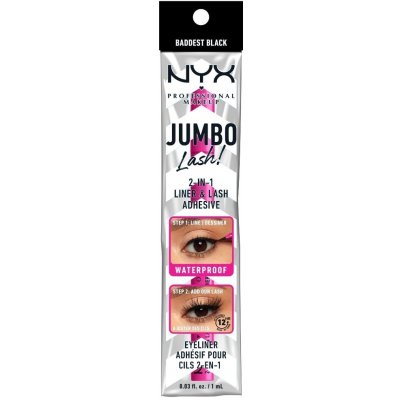NYX Professional Makeup Jumbo Lash! 2in1 Liner & Lash Adhesive voděodolná oční linka a lepidlo na umělé řasy v jednom 01 Black 1 ml – Zboží Dáma
