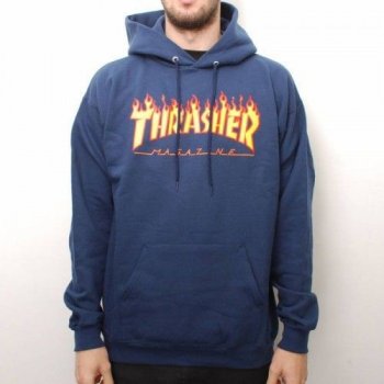 Thrasher Flame Logo Hoody navy