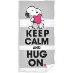 Carbotex dětská osuška 70 × 140 cm Snoopy Keep calm and hug on – Zboží Mobilmania
