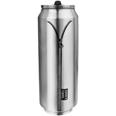 Orion 125875 Termoska ve tvaru plechovky 0,7 l stříbrná se zipem – Hledejceny.cz