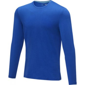 Pánské triko Ponoka s dlouhým rukávem organická bavlna modrá