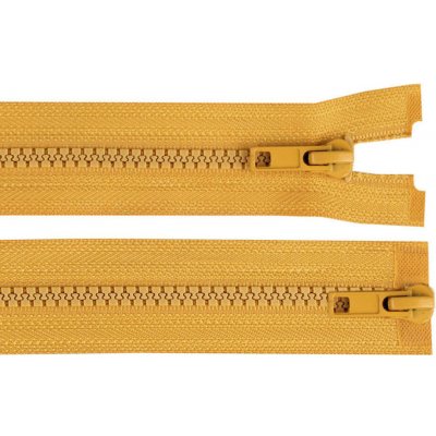 Zip kostěný 5 mm dělitelný 2 jezdce 90 cm (bundový) - 123 hořčicová – Hledejceny.cz