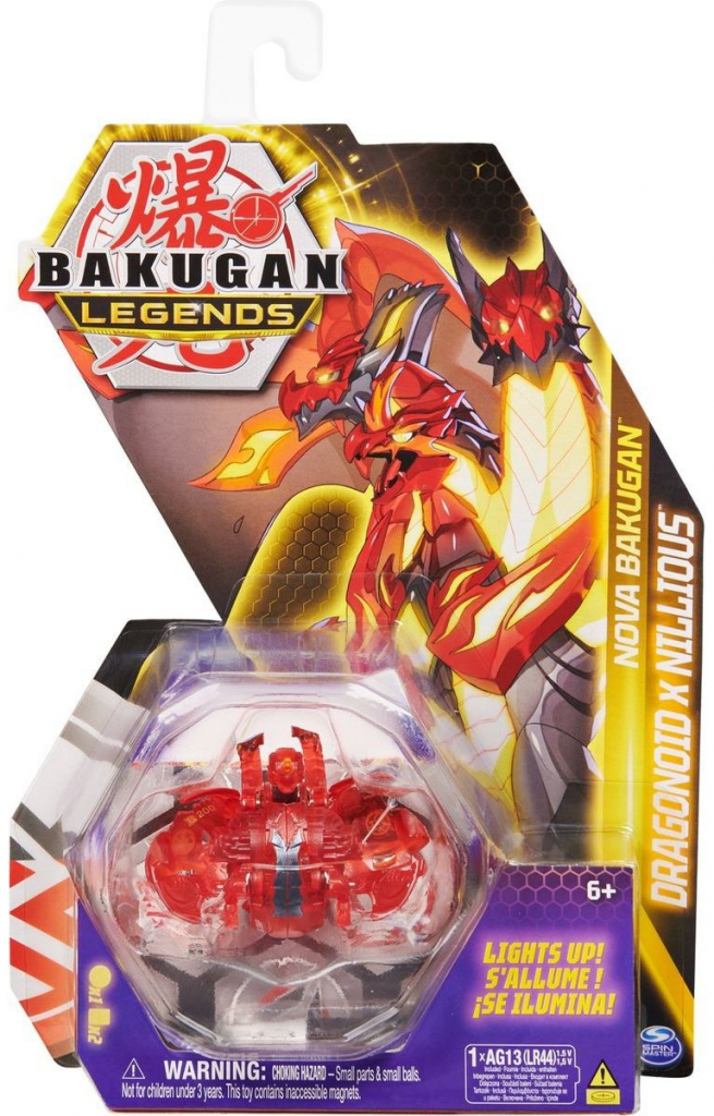 Bakugan svítící Bakugani nova Dragonoid x Nillious Red