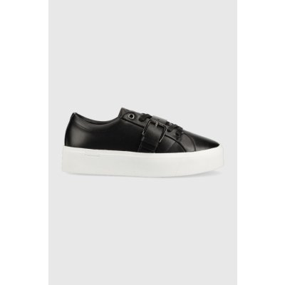 Calvin Klein kožené sneakers boty Flatform Cupsole Lace Up černá – Zbozi.Blesk.cz